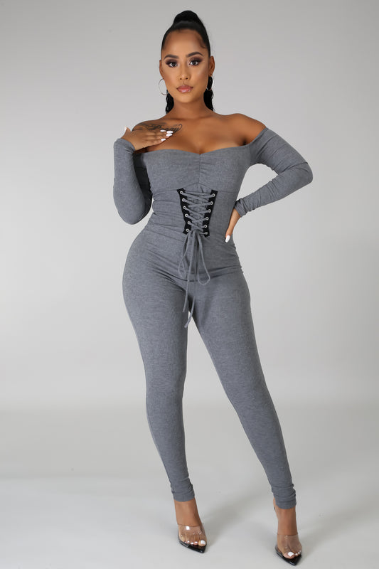 Tie Me Up Corset Jumpsuit